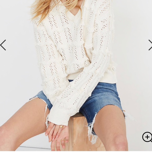 MADEWELL V-Neck Fringe Pullover Sweater - Picture 4 of 7